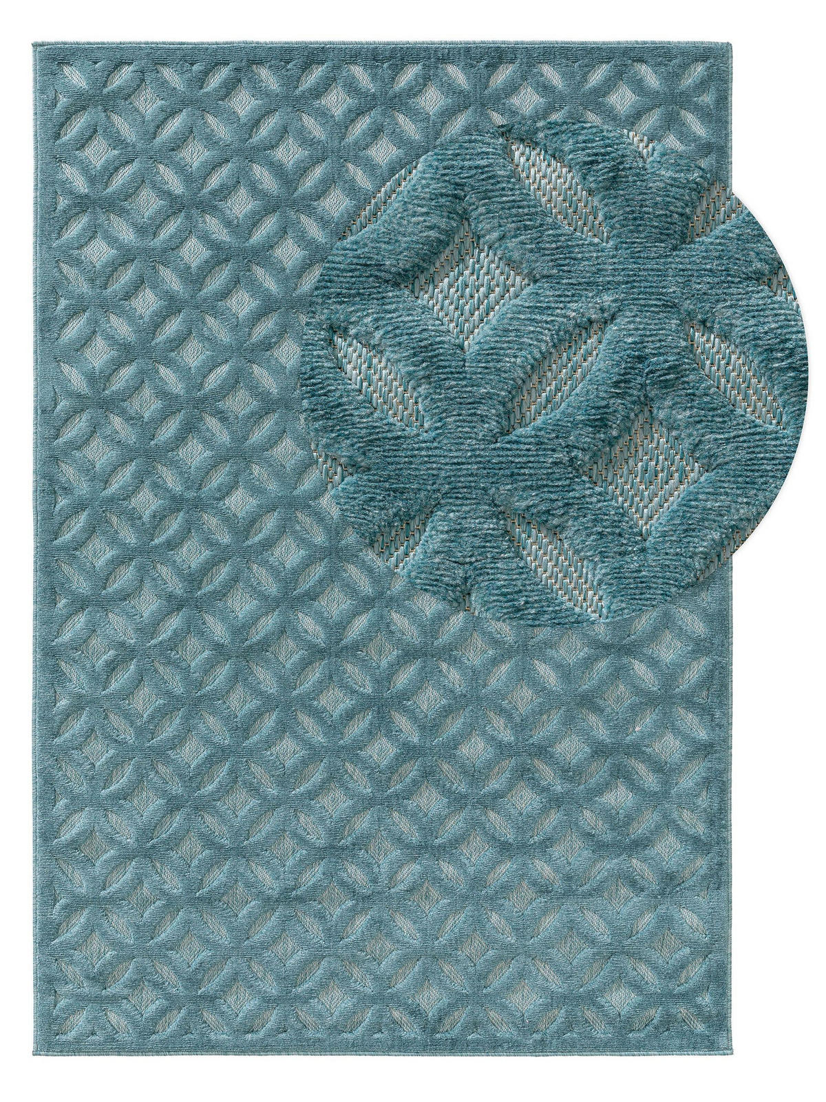 OUTDOORTEPPICH Bonte Türkis 200x290 cm - Türkis, Textil (200/290cm) - benuta Nest