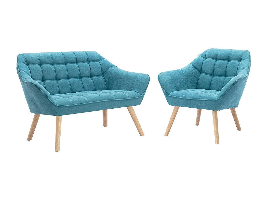 Vente-Unique Couchgarnitur Türkis 127x77x73 cm