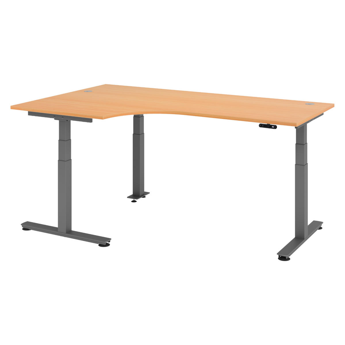 SCHREIBTISCH elektrisch XDSM 120/200/72 cm in Buchefarben/Graphitfarben - Buchefarben/Graphitfarben, Holzwerkstoff (120/200/72cm) - bümö