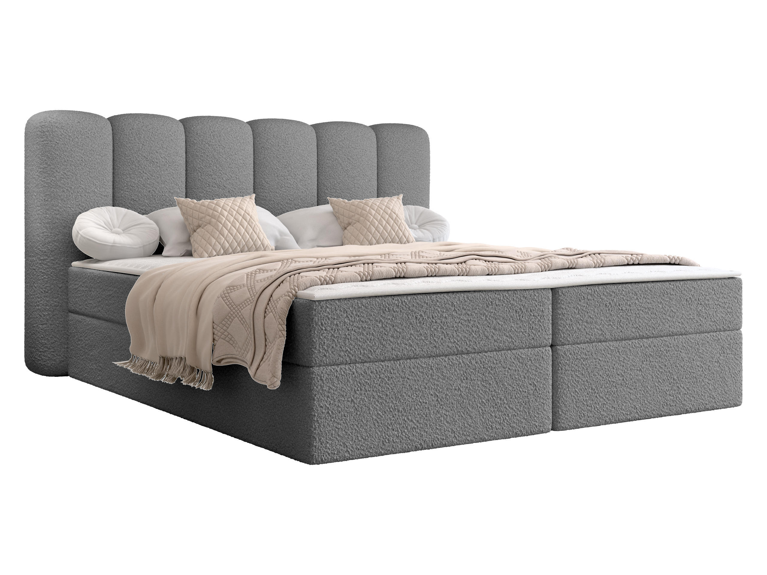 Mirjan24 Boxbett Grau 160x200 cm