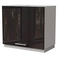 WRASENSCHRANK Essen W8/60 Schwarz Hochglanz / Weiß Matt 60 / 32,5 / 50cm - Schwarz Hochglanz/Schwarz, Holz/Holzwerkstoff (60/50/32.5cm) - Feldmann-Wohnen