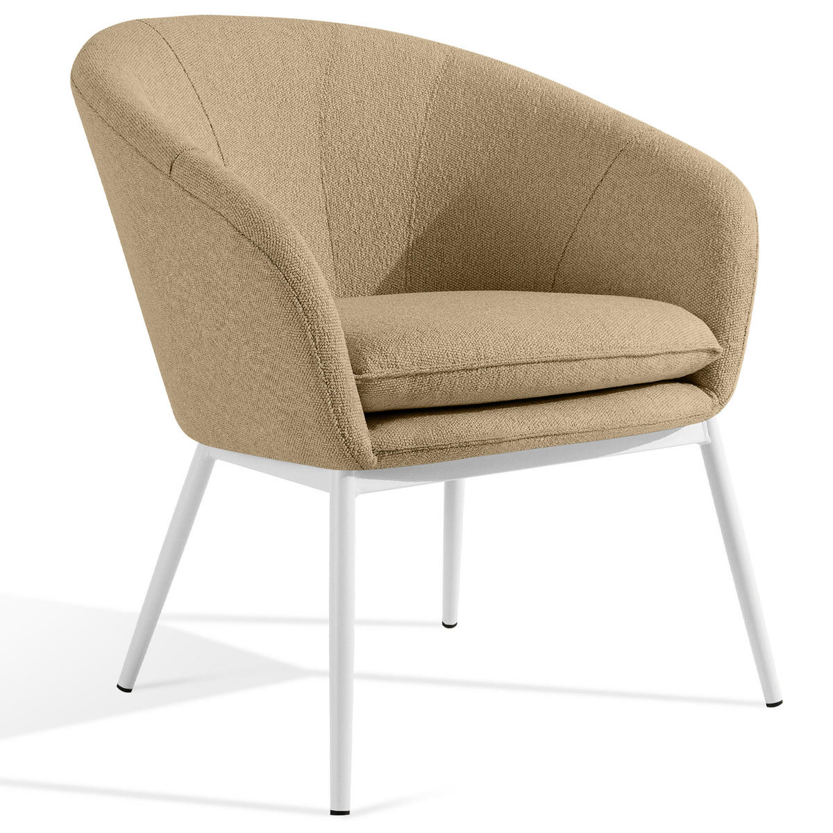 GARTENMÖBELSET SOLIS Gartenlounge-Set, warm beige/weiß - Beige, Textil/Metall - KONSIMO®