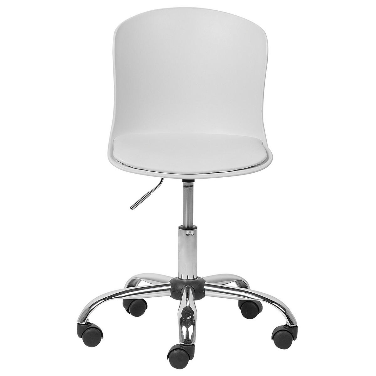 BÜRODREHSTUHL Kunststoff Weiß Vamo - Weiß, Kunststoff/Textil (60/75/60cm) - Beliani