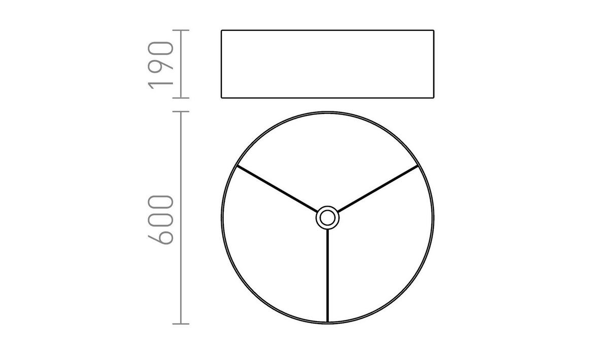 LEUCHTE RON Monaco Taubegrau 23 W - Grau, Textil (60/60/19cm) - Rendl