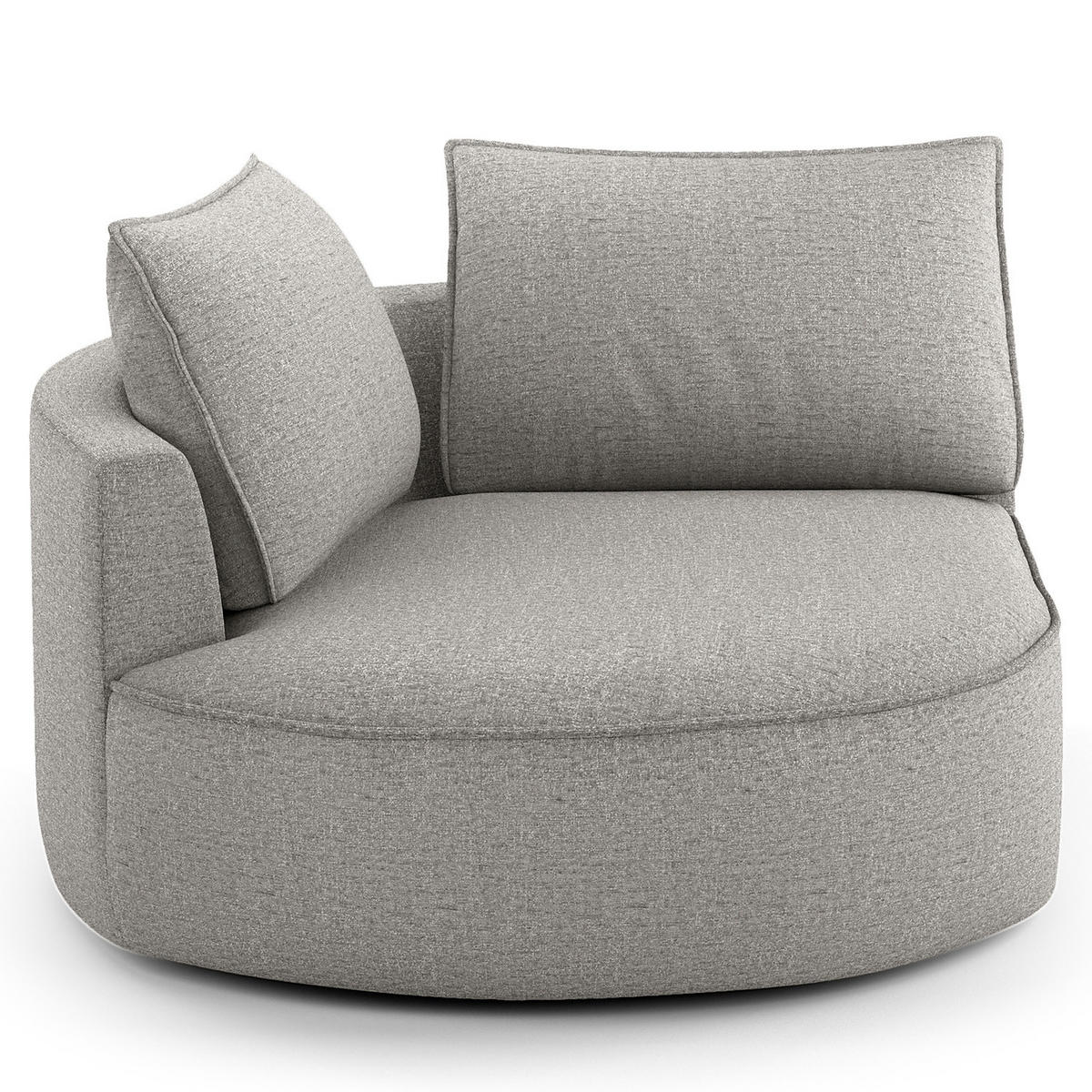 OTTOMANE - modular - Hellgrau/Schwarz, Kunststoff/Textil (126/82/154cm) - home24