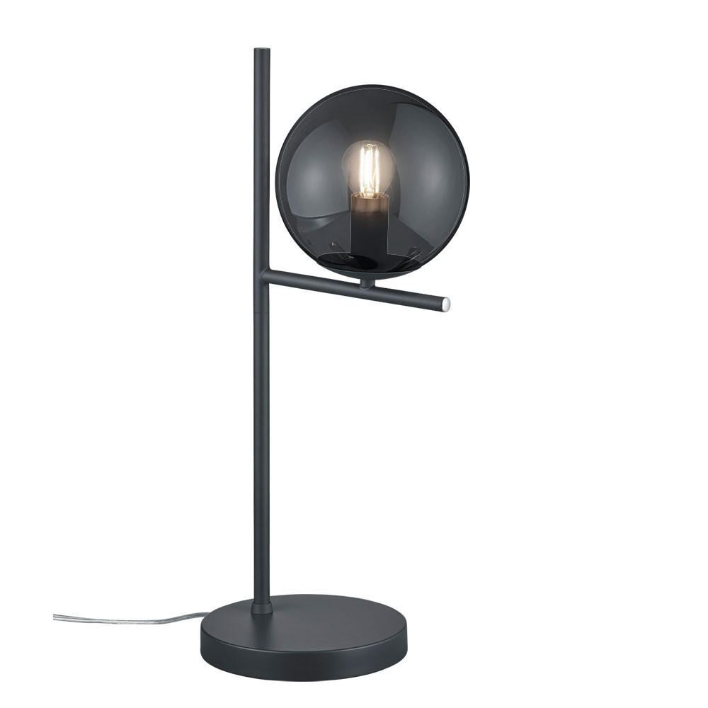 TISCHLEUCHTE PURE Metall Anthrazit Rauchfarben - Anthrazit, Glas (18/18/52cm)