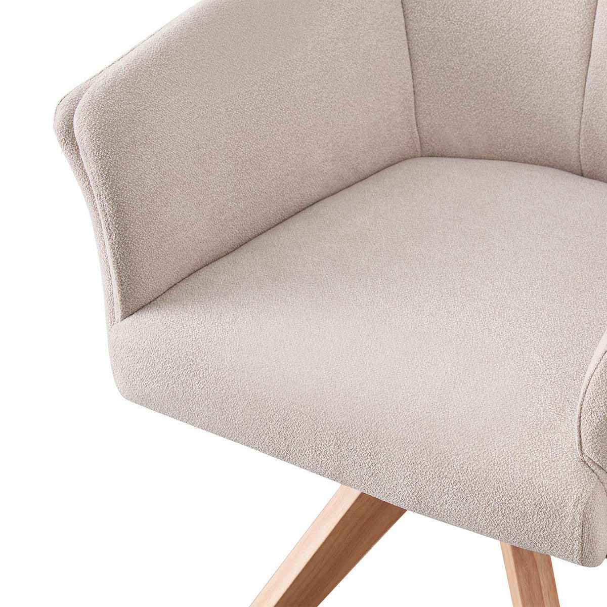 ARMLEHNSTUHL DAISY Creme - Creme, Holz/Textil (63/83/64cm) - B&D Home