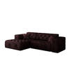 ECKSOFA L-Form Gesteppt LUX Stoff Whisper Links Rotwein - Dunkelrot, Holz/Kunststoff (165/266cm) - Kaiser Möbel