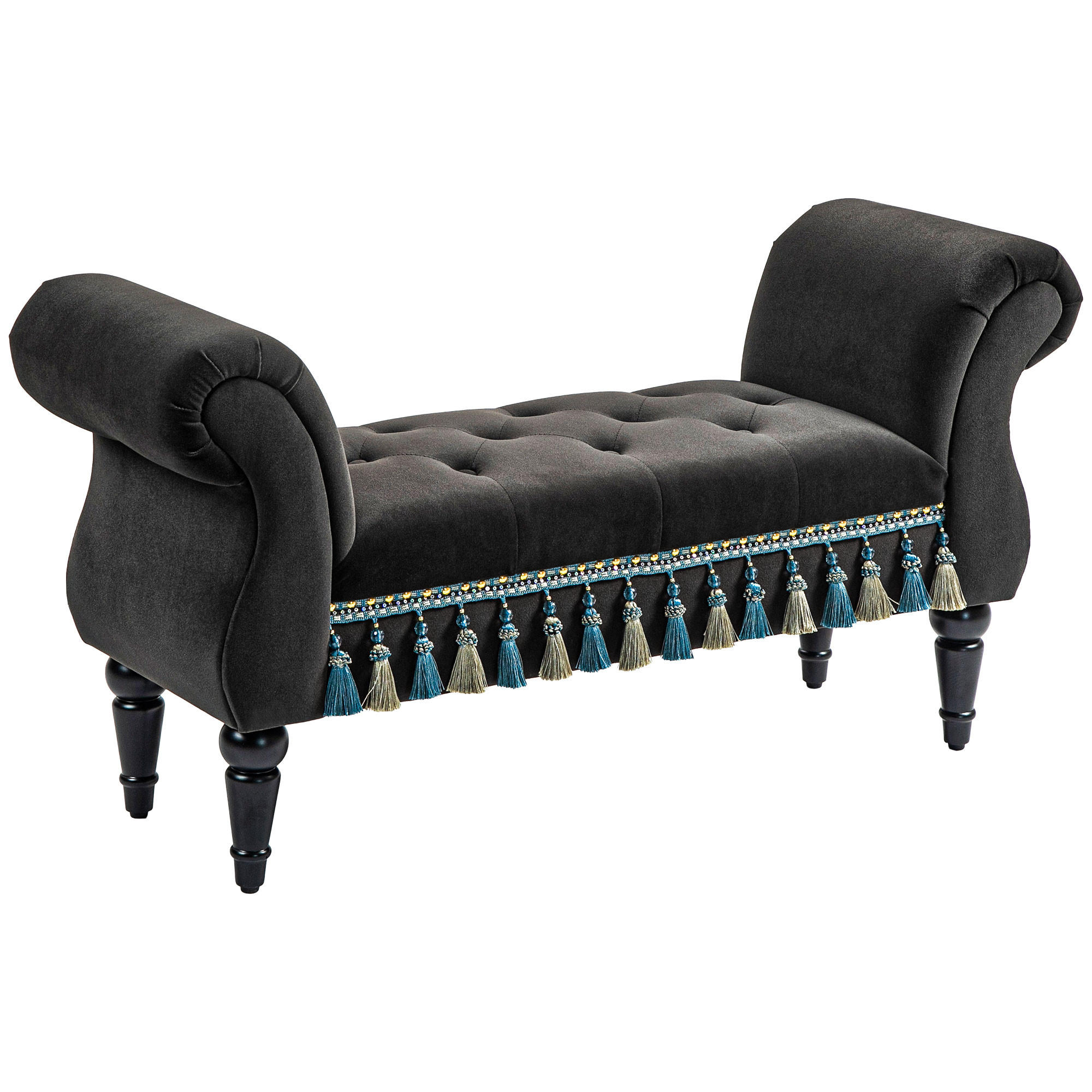 LUXUS Polsterbank, Schaumstoff, Dunkelgrau, 117 x 40 x 58 cm - Hellgrau, Kunststoff (40/58/117cm) - HOMCOM