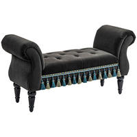 LUXUS Polsterbank, Schaumstoff, Dunkelgrau, 117 x 40 x 58 cm - Hellgrau, Kunststoff (40/58/117cm) - HOMCOM