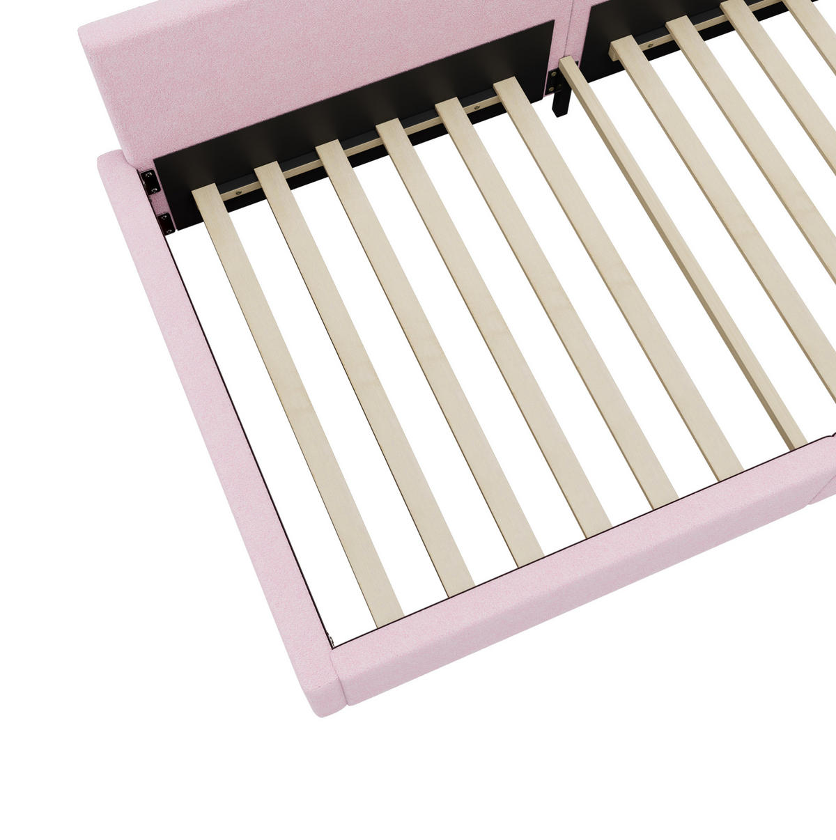 POLSTERBETT aus Samtimitat und MDF 90x200 cm in Rosa mit LED-Beleuchtung - Rosa, Textil (90/200cm) - Modfu