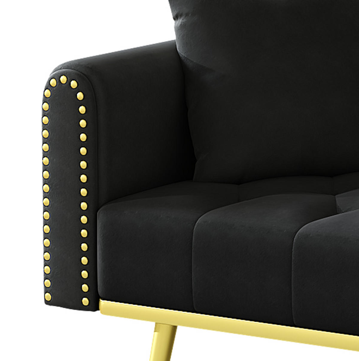 SCHLAFSOFA mit Liegefunktion 175 x 80 cm Samt Schwarz - Schwarz, Kunststoff (175/73.5/80cm) - Meubliv