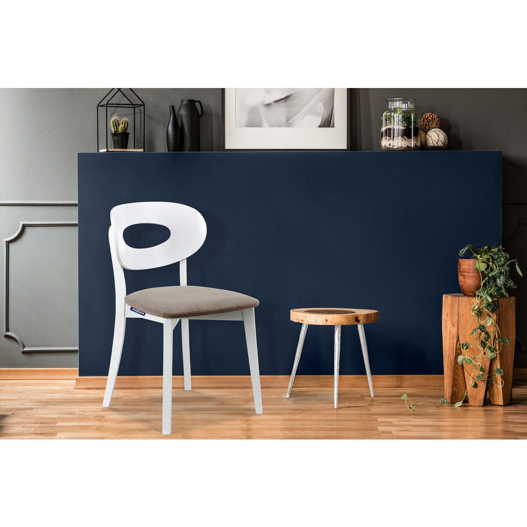 Thumbnail - Konsimo® Esszimmerstuhle, Beige, Weiß, Holz, Textil, 47x80x45 cm, Hergestellt in Europa, FSC 100%, Esszimmer, Stühle, Es...