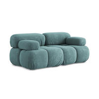 2-SITZER-SOFA Chenille Stoff Blau - Blau/Beige, Kunststoff/Textil (190/70/96cm) - LaMiaSofa