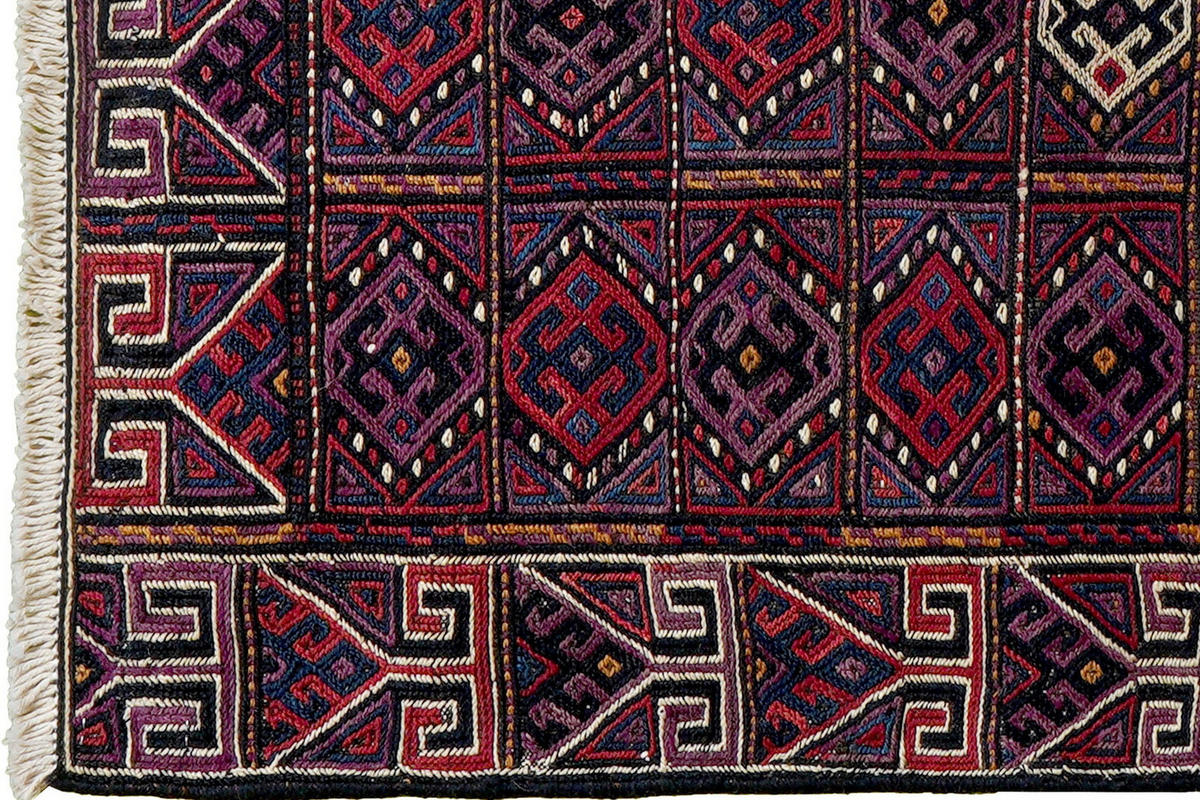 HANDWEBTEPPICH Sumak Shahsavan Mehrfarbig 93/75 cm Schurwolle - Multicolor, Textil (75/93cm) - Looma