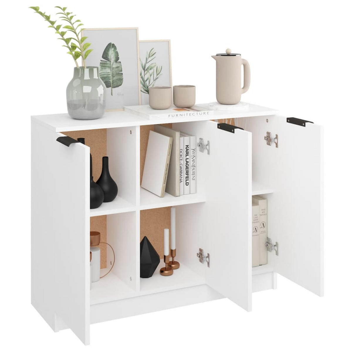 SIDEBOARD Weiss 90,5/30/70 Cm Holzwerkstoff - Weiß, Holzwerkstoff (30/70/90.5cm) - vidaXL