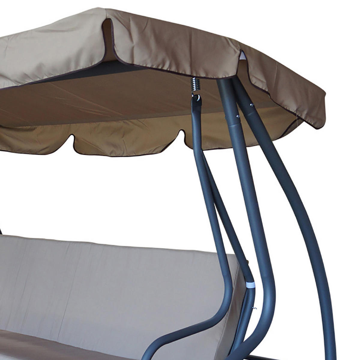 HOLLYWOODSCHAUKEL mit Liegefunktion, 4-Sitzer MILANO, Farbe: grau / creme - Grau, Metall (232/164/120cm) - TPFGarden