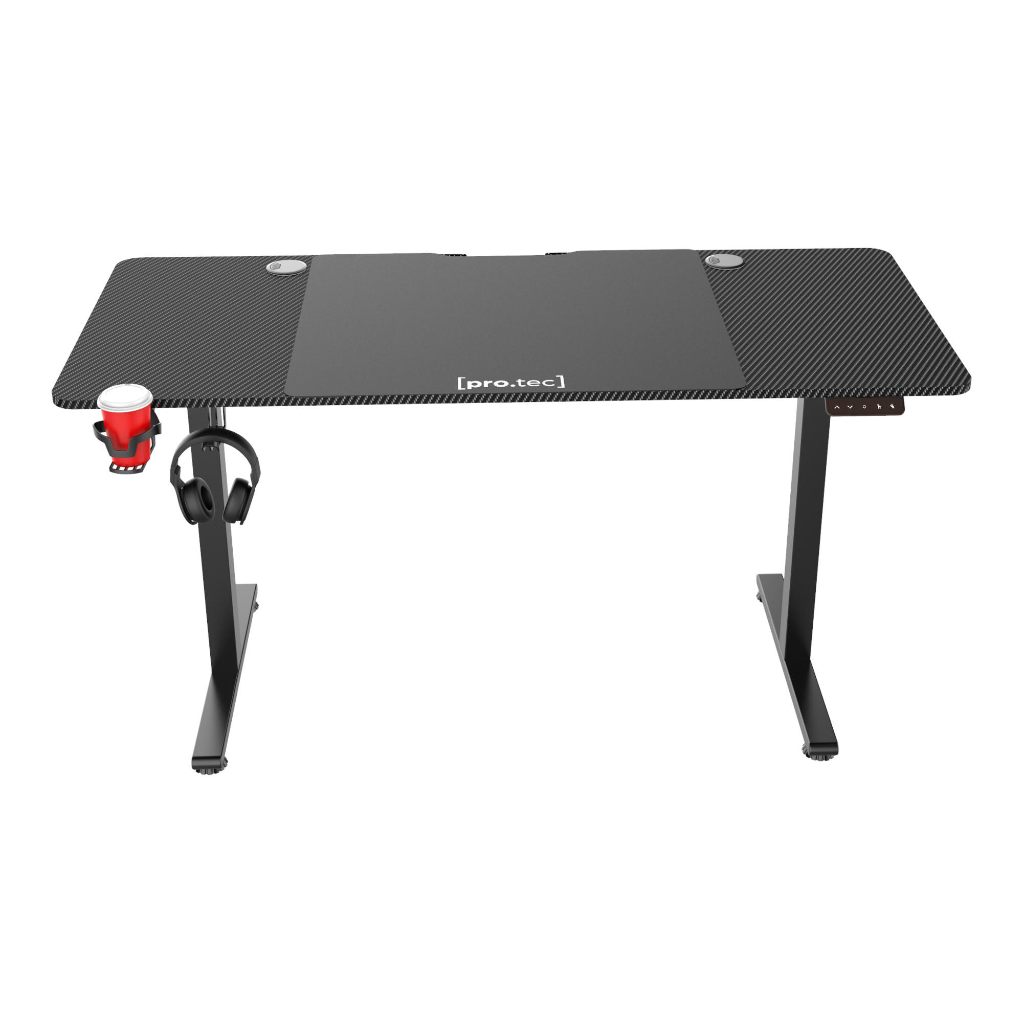 COMPUTERTISCH Stryn - Schwarz, Metall (60/140/117cm) - pro.tec