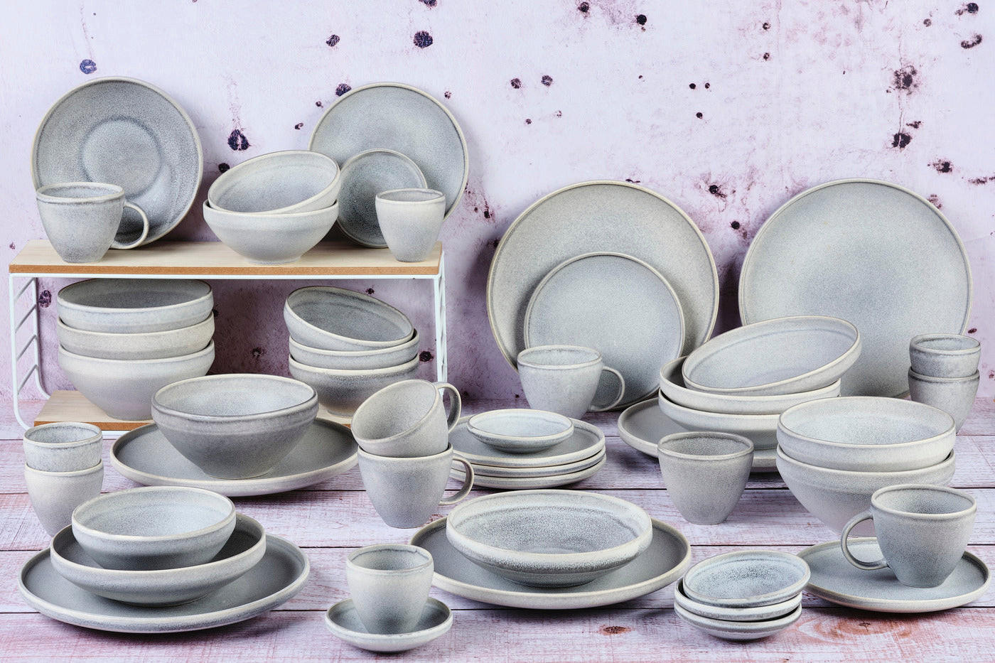 KOMPLETTSERVICE Stone - 48er-Set - Mondgrau - Grau, Keramik (1/1/1cm) - Björn