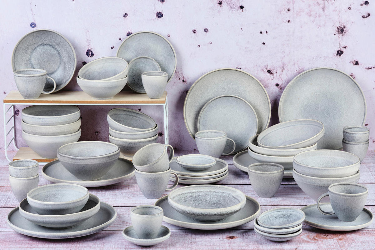 KOMPLETTSERVICE Stone - 48er-Set - Mondgrau - Grau, Keramik (1/1/1cm) - Björn