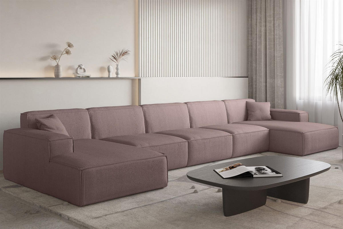 WOHNLANDSCHAFT Celes Premium Xl Scala - Lila, Holzwerkstoff/Textil (462/73/165cm) - Fun Möbel