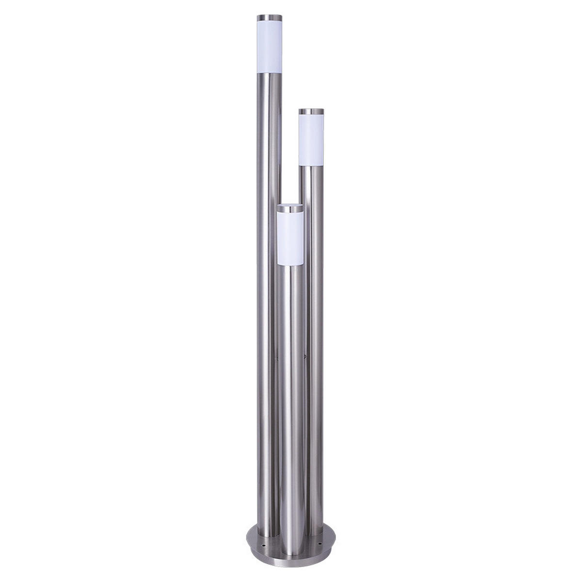 LED STEHLAMPE BOSTON Edelstahl Silber - Silberfarben, Metall (28/28/170cm)