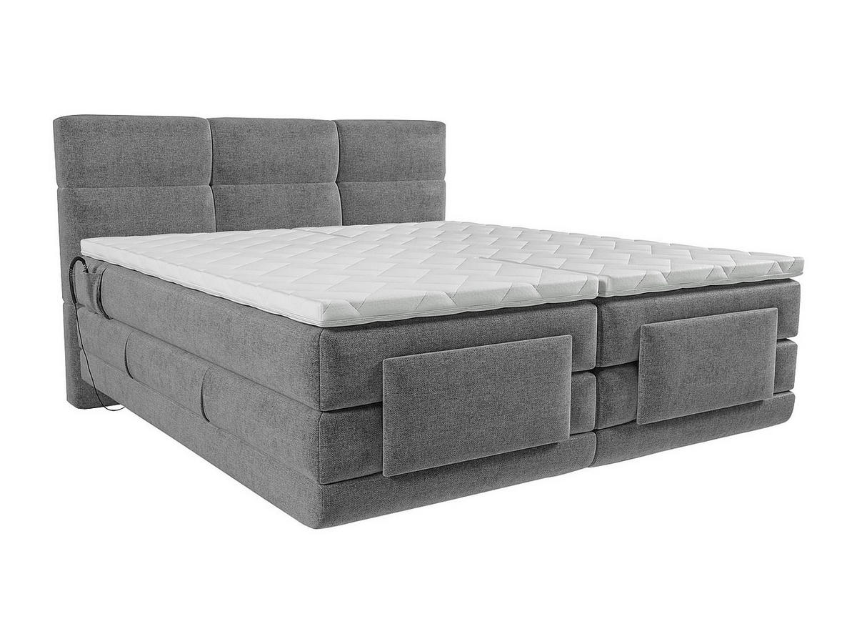 BOXSPRINGBETT - 2 Personen - stoff - hellgrau Lodi - Hellgrau, Textil (90/200cm) - Vente-Unique