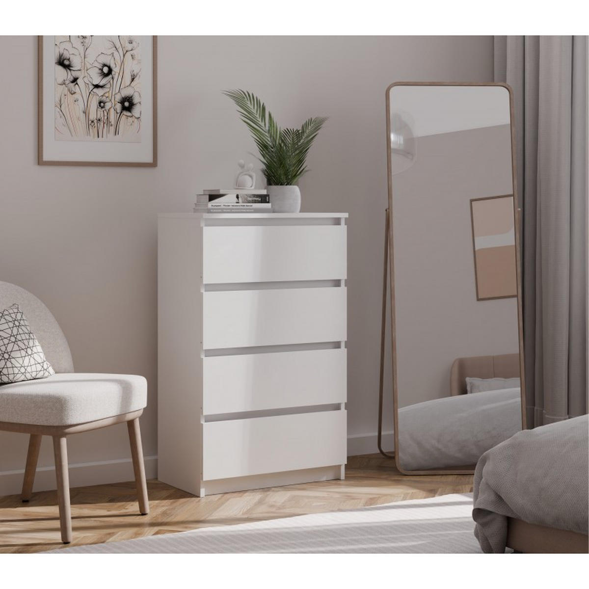 KOMMODE Weiß 70/97/40 - Weiß, Holzwerkstoff (70/97/40cm) - RAUMHIRSCH FURNITURE