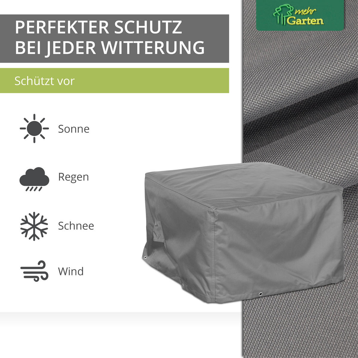 SCHUTZHÜLLE für Loungetische / Loungehocker SHP-20116 - Grau, Kunststoff (85/45/85cm) - mehr Garten