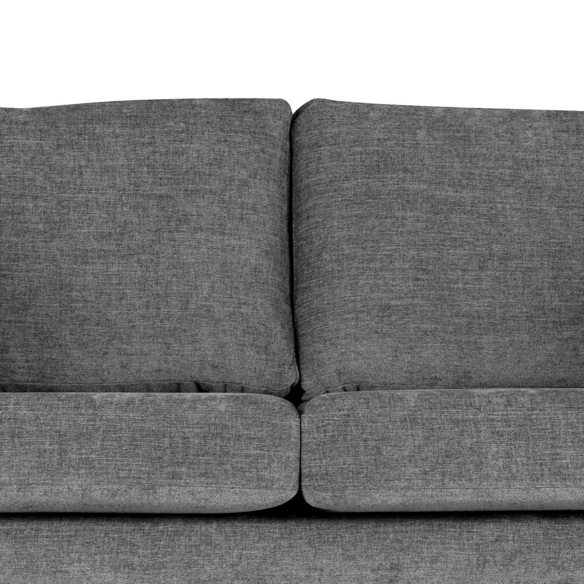ECKSOFA mit Longchair - Dunkelgrau/Buchefarben, Buchenholz/Textil (281/153cm) - home24