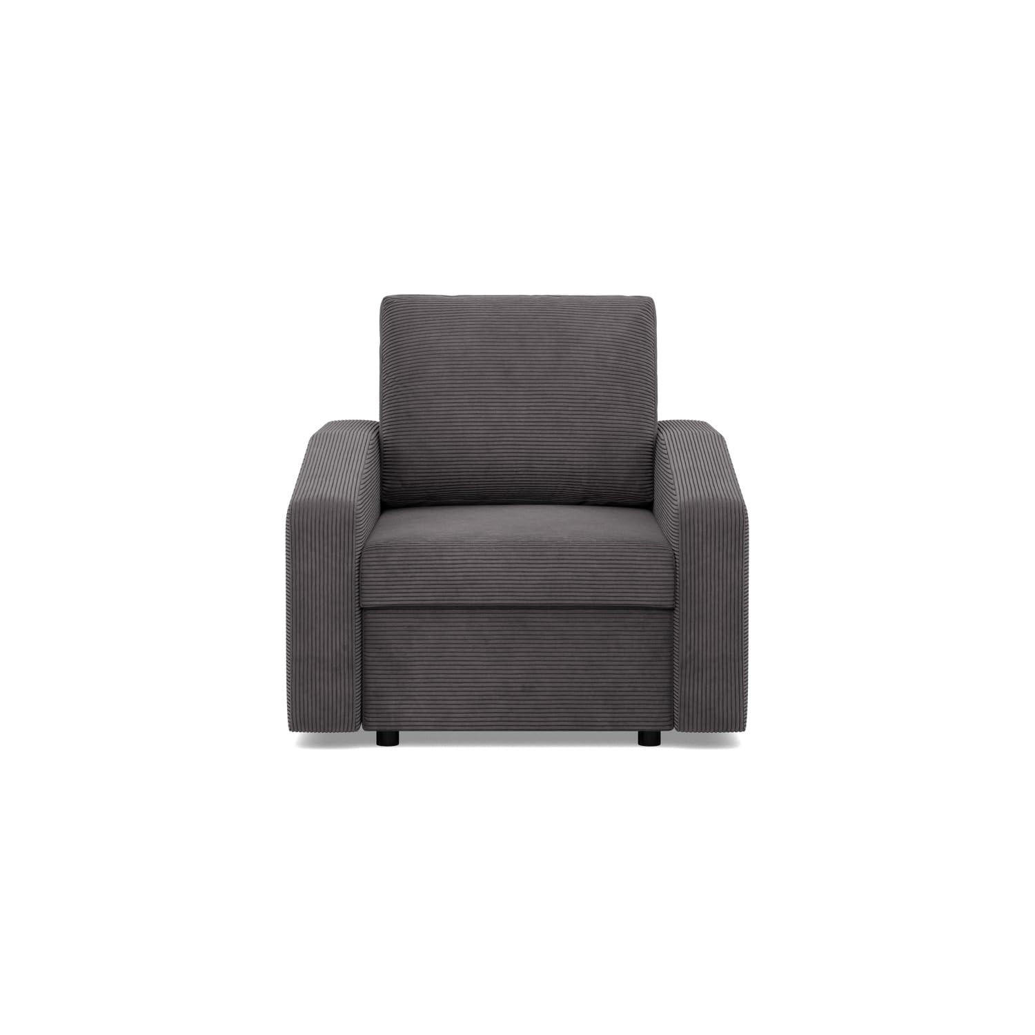 LOUNGESESSEL NEO, Cord - Dunkelgrau - Grau, Textil (83/85/92cm) - Mebligo