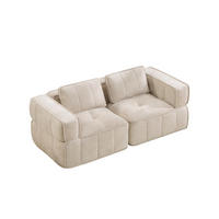 2-SITZER-SOFA DE-34428 Tiefsitz und 32D-Schaum Beige - Beige, Textil (93/67/198cm) - ComfortXL