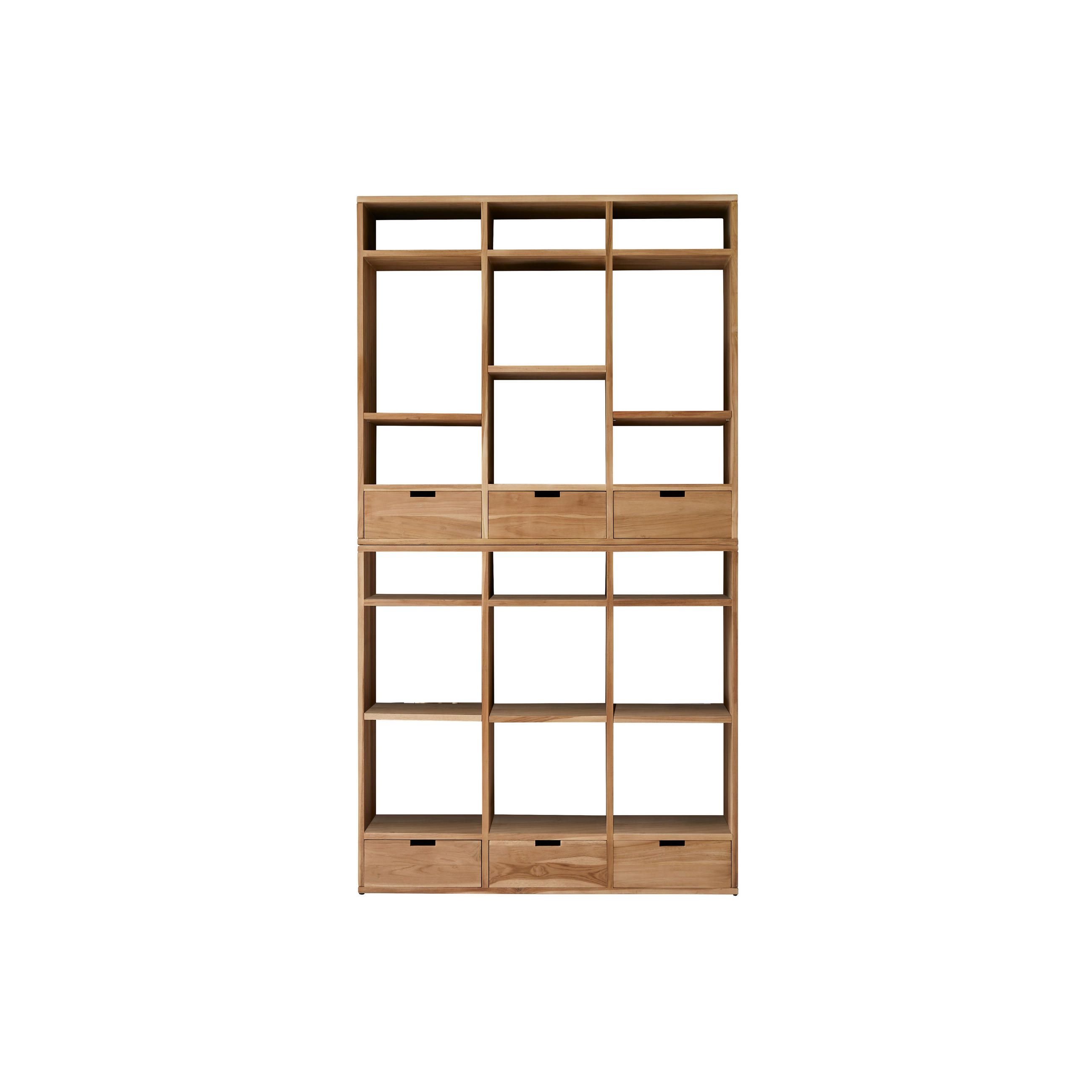 BÜCHERREGAL Miho Natur aus Teak - Naturfarben, Holz (120/220/40cm) - Tikamoon