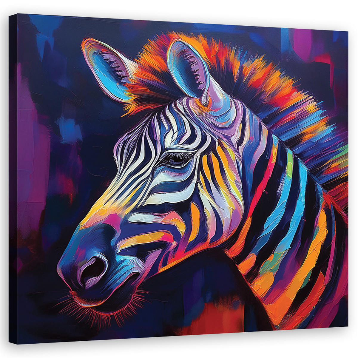 WANDBILD zebra tier pop art - Multicolor, Textil (50/50cm) - Feeby