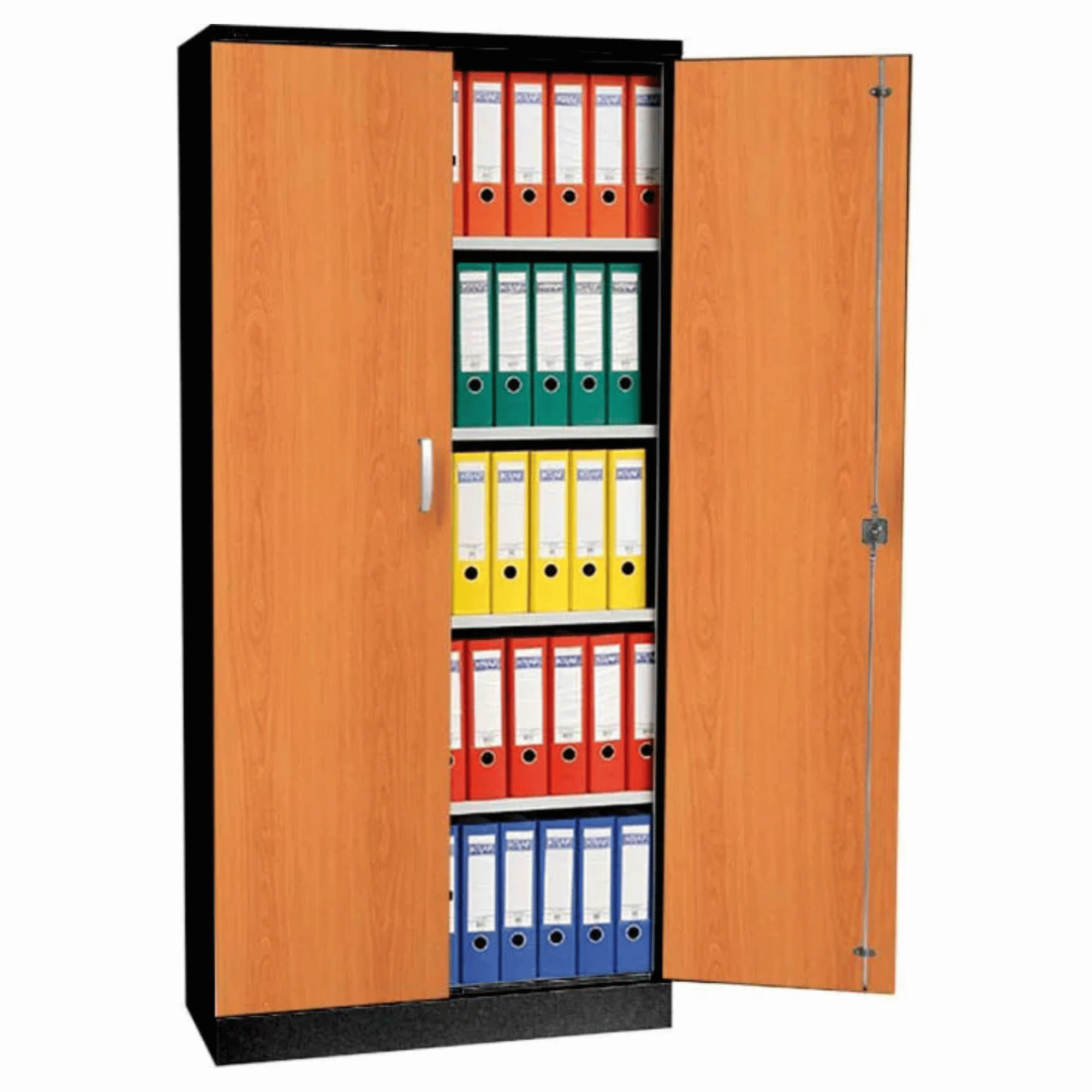 AKTENSCHRANK Beetle 4 Fachböden 195x92x42 cm Schwarz & Erle - Erlefarben, Metall (92/195/42cm)