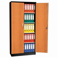 AKTENSCHRANK Beetle 4 Fachböden 195x92x42 cm Schwarz & Erle - Erlefarben, Metall (92/195/42cm)