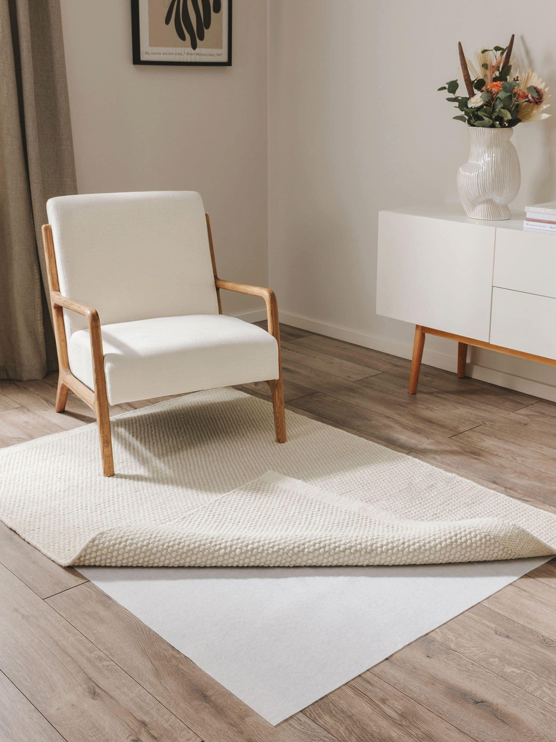 TEPPICHUNTERLAGE Zubehoer Weiß 70x140 cm - Weiß, Textil (70/140cm) - benuta
