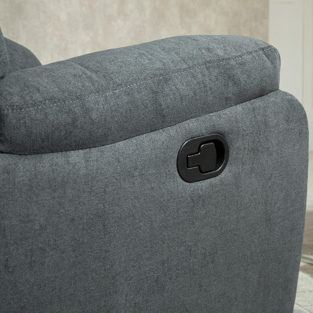 RELAXSESSEL 150° neigbar Einzelsofa Liege Fernsehsessel Leinen Dunkelgrau - Dunkelgrau/Schwarz, Textil/Metall (88/102/93cm) - HOMCOM