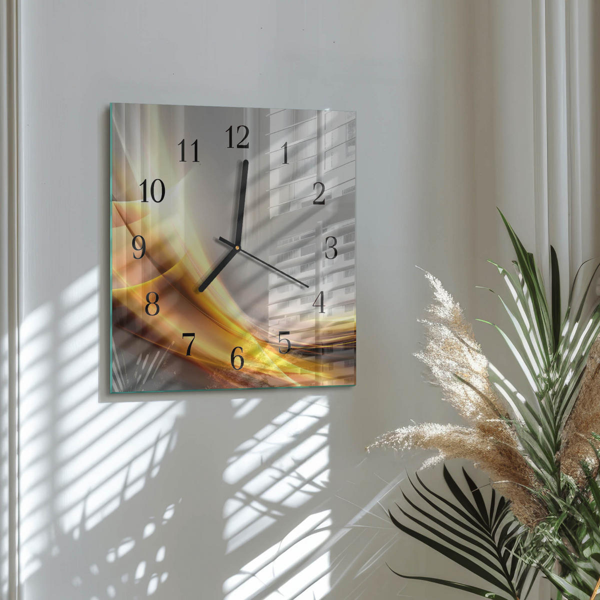 WANDUHR 30x30 cm - Abstraktion - Multicolor, Glas (30/30/0.4cm) - TULUP