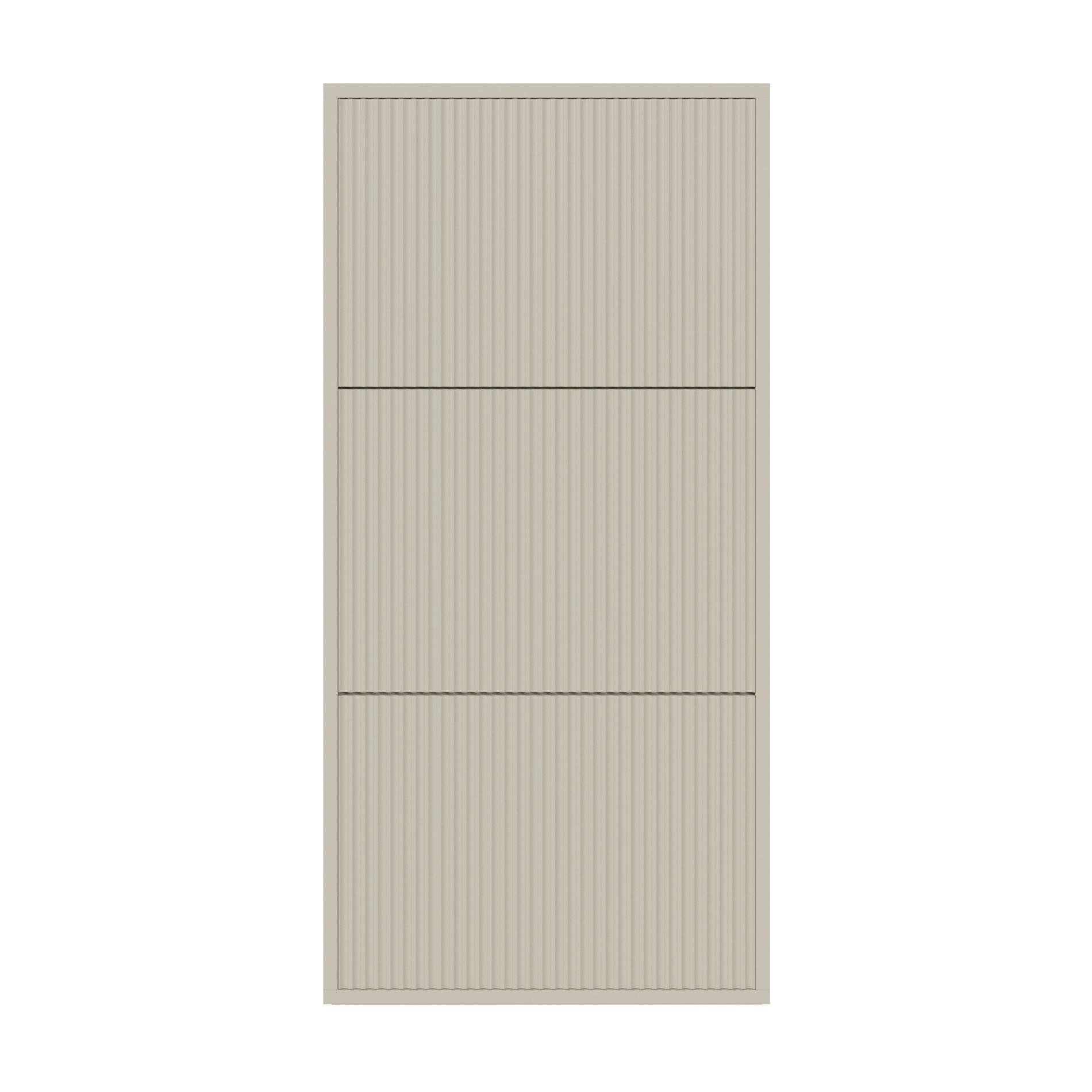 SCHUHKIPPER Veldio mit 3 Klappen Greige 50 cm - Taupe, Holzwerkstoff (50/103/30cm) - Selsey