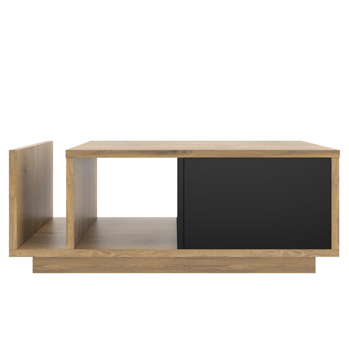 COUCHTISCH aus Holzwerkstoff 99,5x53x38 cm Natur mit LED-Beleuchtung, Schublade und offenem Fach - Naturfarben, Holzwerkstoff (99.5/53/38cm) - IVMEU