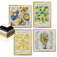 WANDBILDER 4er Set - 50x50 cm & 40x60 cm Goldrahmen - Zitrusfrüchte aus Italien - Goldfarben, Kunststoff (50/50cm) - ArtPrintCave