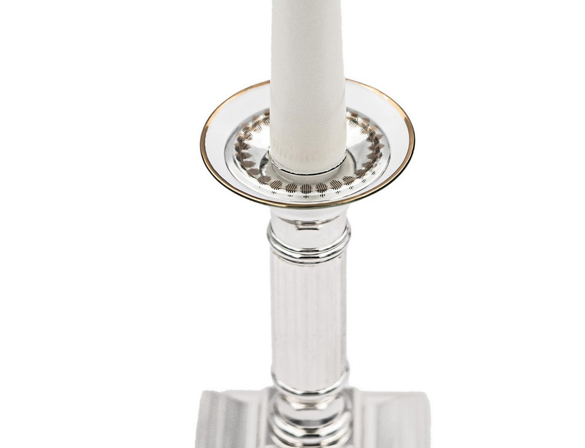 GLAS-KERZENMANSCHETTE (Bobeches) "Goldrand bemustert" für Kerzen bis Ø 25 mm - Transparent, Paraffin (7/0.2/7cm) - Holfeuer Crystal Design