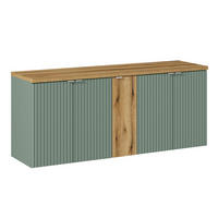 SKŘÍŇKA POD UMYVADLO 140cm Jade Zelená a dřevo - zelená barva, kompozitní dřevo (140/57/40cm) - Petits-meubles