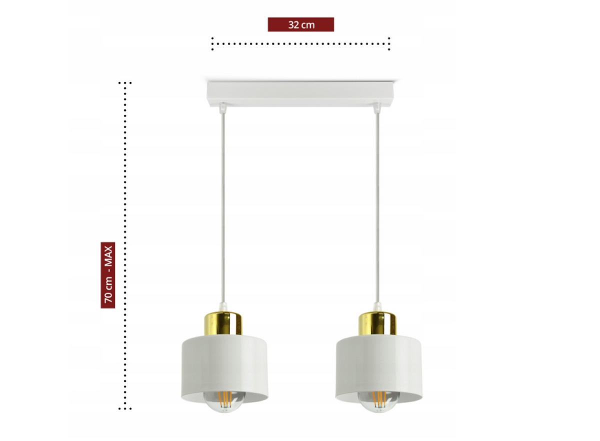 PENDELLEUCHTE Roller - Goldfarben/Weiß, Metall (12/32/70cm) - kiki design