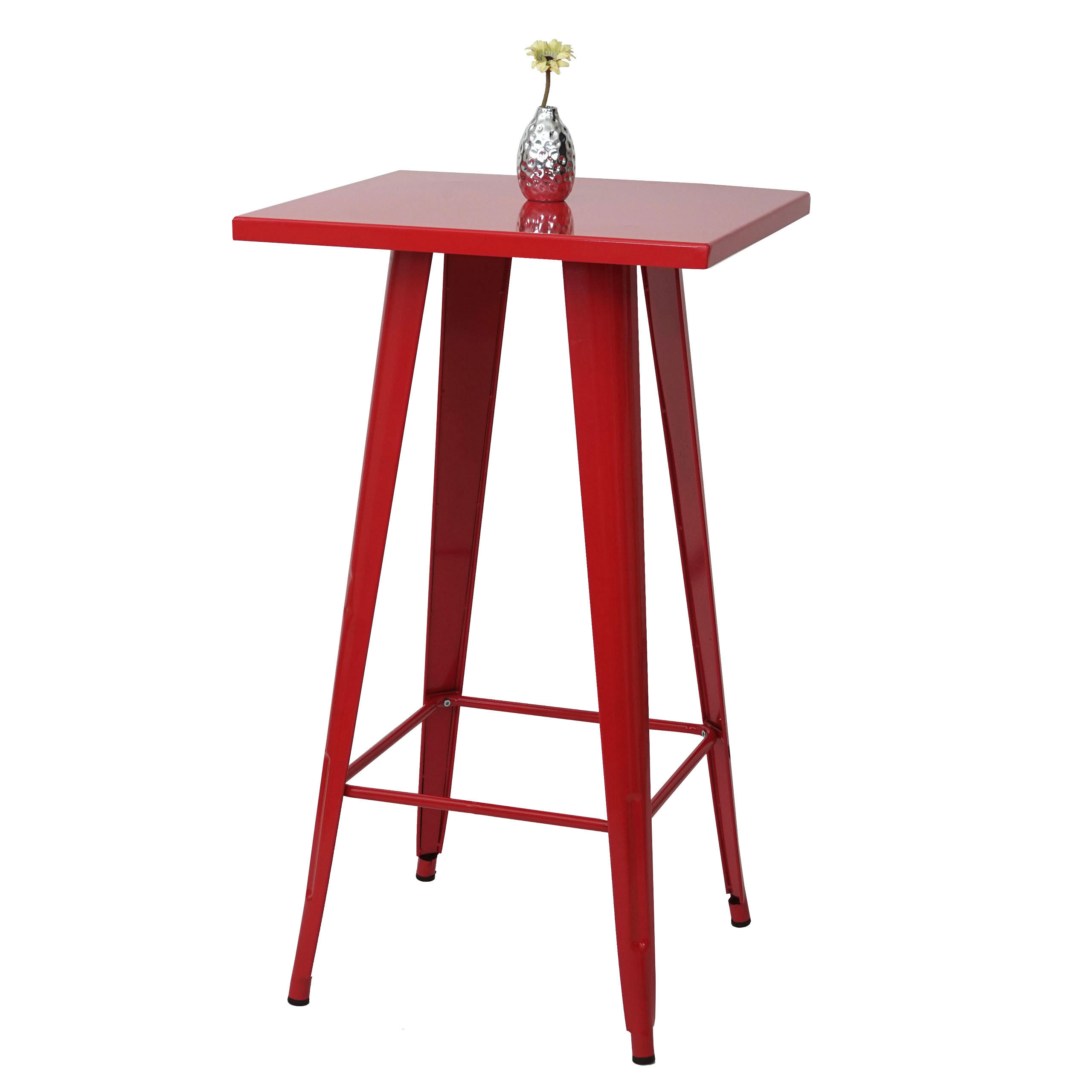 STEHTISCH METALL eckig Rot - Rot, Metall (60/60/105cm) - MCW