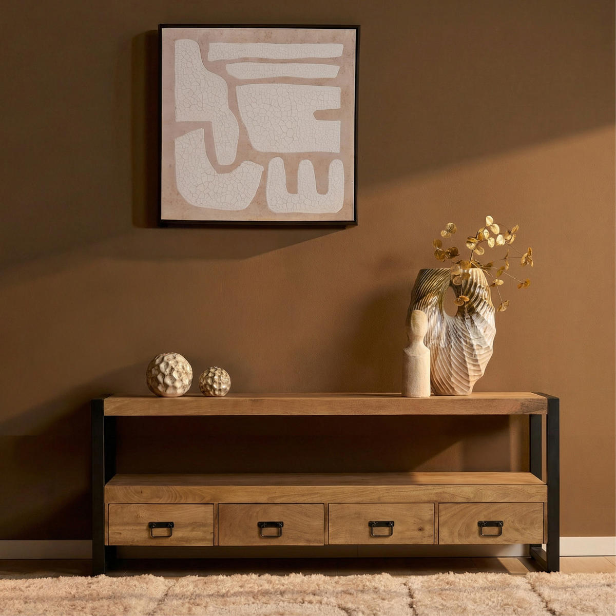 TV-MÖBEL Britt Braun 45/180/60 cm - Braun, Holz (180/60/45cm) - Starfurn