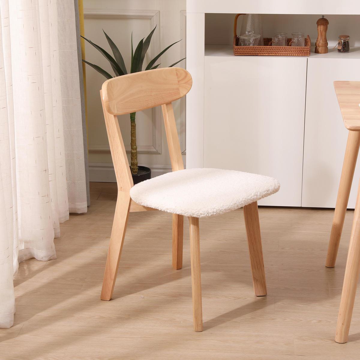 STUHL 2er-Set Holz Weiß - Weiß, Holz (41/79/56cm) - Nordlys
