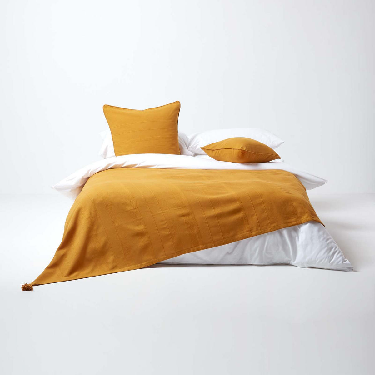 KISSENHÜLLE Rajput 45/45 cm, 100% Baumwolle - Dunkelgelb, Textil (45/45cm) - Homescapes