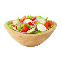 SALATSCHÜSSEL - Hellbraun, Holz (27.5/29/12cm) - Relaxdays